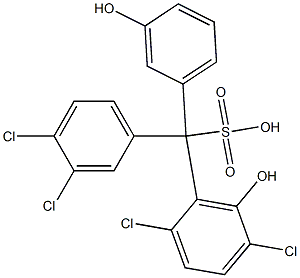 (3,4-Dichlorophenyl)(2,5-dichloro-6-hydroxyphenyl)(3-hydroxyphenyl)methanesulfonic acid Struktur