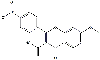 7-Methoxy-2-[4-nitrophenyl]-4-oxo-4H-1-benzopyran-3-carboxylic acid Struktur