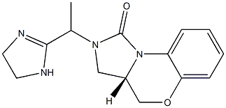 2,3,3a,4-Tetrahydro-2-[(S)-1-(1-imidazolin-2-yl)ethyl]-1H-imidazo[5,1-c][1,4]benzoxazin-1-one Struktur