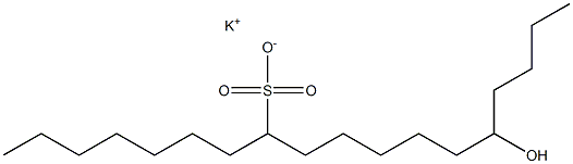 14-Hydroxyoctadecane-8-sulfonic acid potassium salt Struktur