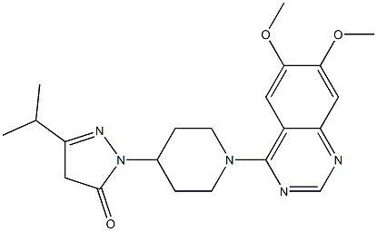 2-[1-(6,7-Dimethoxyquinazolin-4-yl)piperidin-4-yl]-5-isopropyl-2,4-dihydro-3-oxo-3H-pyrazole Struktur