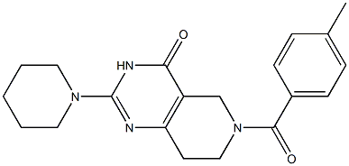 2-Piperidino-6-(4-methylbenzoyl)-5,6,7,8-tetrahydropyrido[4,3-d]pyrimidin-4(3H)-one Struktur