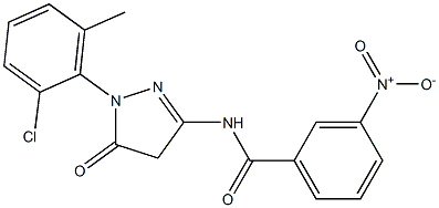 1-(2-Chloro-6-methylphenyl)-3-(3-nitrobenzoylamino)-5(4H)-pyrazolone Struktur