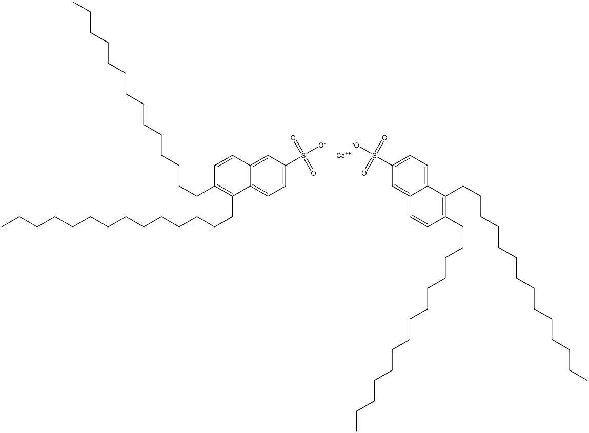 Bis(5,6-ditetradecyl-2-naphthalenesulfonic acid)calcium salt Struktur