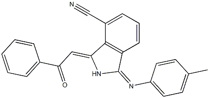 4-Cyano-2,3-dihydro-1-(4-methylphenylimino)-3-(2-phenyl-2-oxoethylidene)-1H-isoindole Struktur