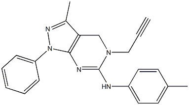 5-(2-Propynyl)-6-(p-tolylamino)-3-methyl-1-phenyl-4,5-dihydro-1H-pyrazolo[3,4-d]pyrimidine Struktur