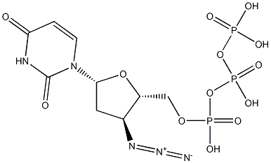 3'-Azido-2',3'-dideoxyuridine 5'-triphosphoric acid Struktur