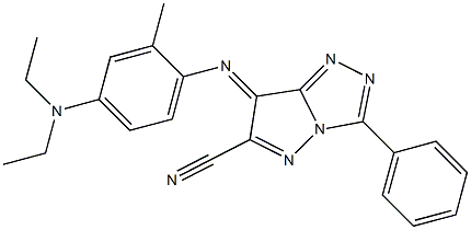 (7E)-7-[[2-Methyl-4-(diethylamino)phenyl]imino]-3-phenyl-7H-pyrazolo[5,1-c]-1,2,4-triazole-6-carbonitrile Struktur