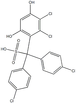 (2,3-Dichloro-4,6-dihydroxyphenyl)bis(4-chlorophenyl)methanesulfonic acid Struktur