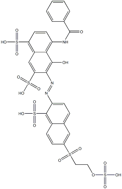 4-(Benzoylamino)-5-hydroxy-6-[[1-sulfo-6-[[2-(sulfooxy)ethyl]sulfonyl]-2-naphthalenyl]azo]-1,7-naphthalenedisulfonic acid Struktur