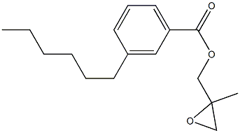 3-Hexylbenzoic acid 2-methylglycidyl ester Struktur