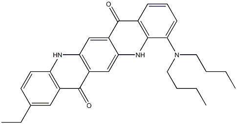 4-(Dibutylamino)-9-ethyl-5,12-dihydroquino[2,3-b]acridine-7,14-dione Struktur