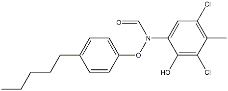 2-(4-Pentylphenoxyformylamino)-4,6-dichloro-5-methylphenol Struktur