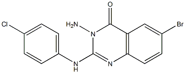 3-Amino-6-bromo-2-[(4-chlorophenyl)amino]quinazolin-4(3H)-one Struktur