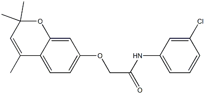 2-[[2,2-Dimethyl-4-methyl-2H-1-benzopyran-7-yl]oxy]-3'-chloroacetanilide Struktur