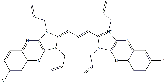 1,3-Diallyl-6-chloro-2-[3-[(1,3-diallyl-6-chloro-1,3-dihydro-2H-imidazo[4,5-b]quinoxalin)-2-ylidene]-1-propenyl]-1H-imidazo[4,5-b]quinoxalin-3-ium Struktur