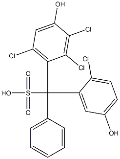 (2-Chloro-5-hydroxyphenyl)(2,3,6-trichloro-4-hydroxyphenyl)phenylmethanesulfonic acid Struktur