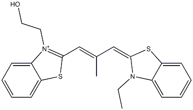 2-[3-(3-Ethylbenzothiazol-2(3H)-ylidene)-2-methyl-1-propenyl]-3-(2-hydroxyethyl)benzothiazol-3-ium Struktur