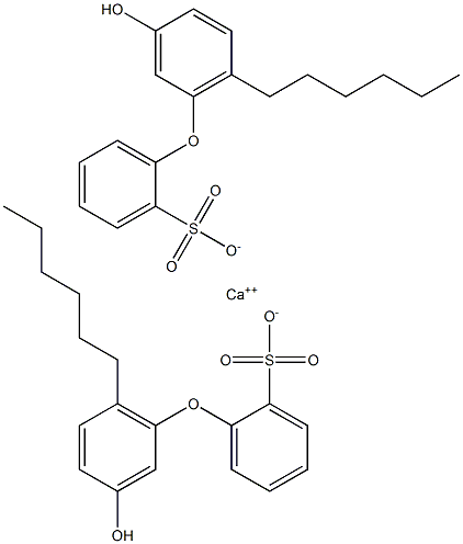 Bis(3'-hydroxy-6'-hexyl[oxybisbenzene]-2-sulfonic acid)calcium salt Struktur