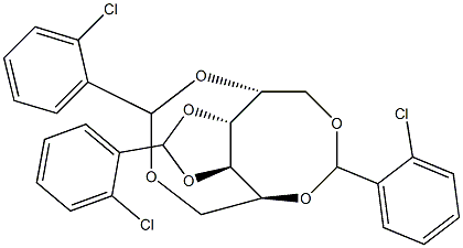 1-O,5-O:2-O,6-O:3-O,4-O-Tris(2-chlorobenzylidene)-D-glucitol Struktur