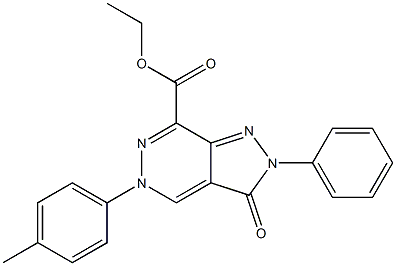 [3,5-Dihydro-5-(4-methylphenyl)-3-oxo-2-phenyl-2H-pyrazolo[3,4-d]pyridazine]-7-carboxylic acid ethyl ester Struktur