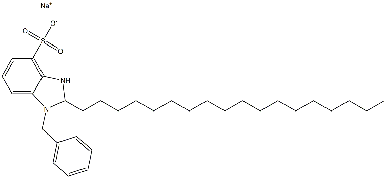 1-Benzyl-2,3-dihydro-2-octadecyl-1H-benzimidazole-4-sulfonic acid sodium salt Struktur