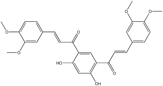 4,6-Bis[(E)-3-(3,4-dimethoxyphenyl)-1-oxo-2-propenyl]benzene-1,3-diol Struktur