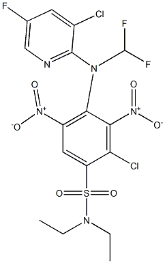 N,N-Diethyl-2-chloro-4-(3-chloro-5-trifluoromethyl-2-pyridinylamino)-3,5-dinitrobenzenesulfonamide Struktur