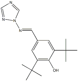 1-[4-Hydroxy-3,5-di(tert-butyl)benzylidene]amino-1H-1,2,4-triazole Struktur