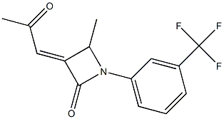 (E)-3-(2-Oxopropylidene)-4-methyl-1-(3-trifluoromethylphenyl)azetidin-2-one Struktur