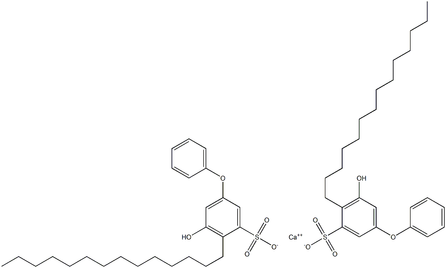 Bis(5-hydroxy-4-tetradecyl[oxybisbenzene]-3-sulfonic acid)calcium salt Struktur