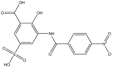 3-(p-Nitrobenzoylamino)-5-sulfosalicylic acid Struktur