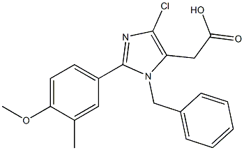 1-Benzyl-4-chloro-2-(3-methyl-4-methoxyphenyl)-1H-imidazole-5-acetic acid Struktur