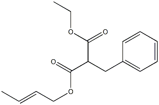 2-Benzylmalonic acid 1-ethyl 3-[(E)-2-butenyl] ester Struktur