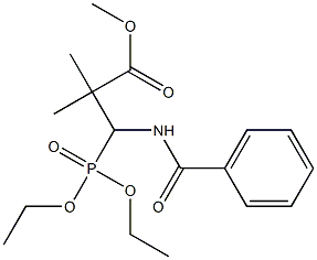 3-Benzoylamino-3-(diethoxyphosphinyl)-2,2-dimethylpropionic acid methyl ester Struktur