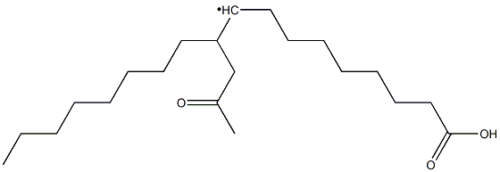 1-(8-Oxo-8-hydroxyoctyl)-2-(2-oxopropyl)decyl radical Struktur