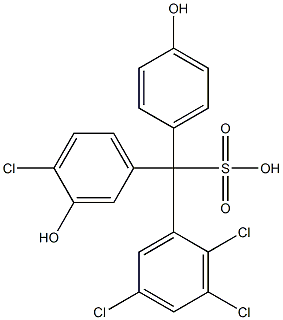 (4-Chloro-3-hydroxyphenyl)(2,3,5-trichlorophenyl)(4-hydroxyphenyl)methanesulfonic acid Struktur