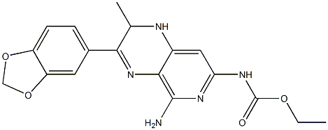 N-[(5-Amino-1,2-dihydro-2-methyl-3-(1,3-benzodioxol-5-yl)pyrido[3,4-b]pyrazin)-7-yl]carbamic acid ethyl ester Struktur