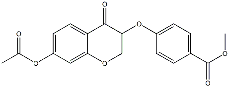 4-[(7-Acetoxy-3,4-dihydro-4-oxo-2H-1-benzopyran)-3-yloxy]benzoic acid methyl ester Struktur