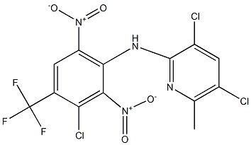 3,5-Dichloro-6-methyl-N-(3-chloro-4-trifluoromethyl-2,6-dinitrophenyl)pyridin-2-amine Struktur