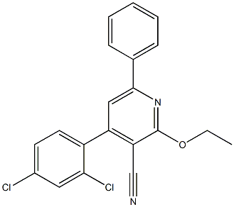 4-(2,4-Dichlorophenyl)-6-phenyl-2-ethoxypyridine-3-carbonitrile Struktur