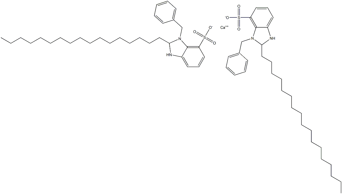 Bis(1-benzyl-2,3-dihydro-2-heptadecyl-1H-benzimidazole-7-sulfonic acid)calcium salt Struktur