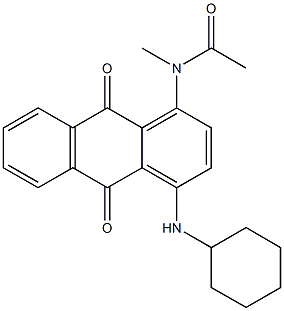 1-(N-Methylacetylamino)-4-(cyclohexylamino)anthraquinone Struktur