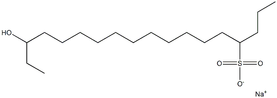 16-Hydroxyoctadecane-4-sulfonic acid sodium salt Struktur