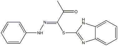 1-[(1H-Benzimidazole-2-yl)thio]-1-(2-phenylhydrazono)-2-propanone Struktur