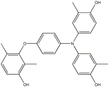 N,N-Bis(4-hydroxy-3-methylphenyl)-4-(3-hydroxy-2,6-dimethylphenoxy)benzenamine Struktur