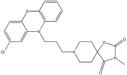 8-[3-(2-Chloro-10H-phenothiazin-10-yl)propyl]-3-methyl-1-oxa-3,8-diazaspiro[4.5]decane-2,4-dione Struktur