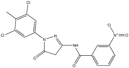 1-(3,5-Dichloro-4-methylphenyl)-3-(3-nitrobenzoylamino)-5(4H)-pyrazolone Struktur