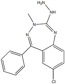 (7-Chloro-3-methyl-5-phenyl-3H-1,3,4-benzotriazepin-2-yl)hydrazine Struktur