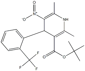 1,4-Dihydro-2,6-dimethyl-5-nitro-4-[2-(trifluoromethyl)phenyl]pyridine-3-carboxylic acid tert-butyl ester Struktur